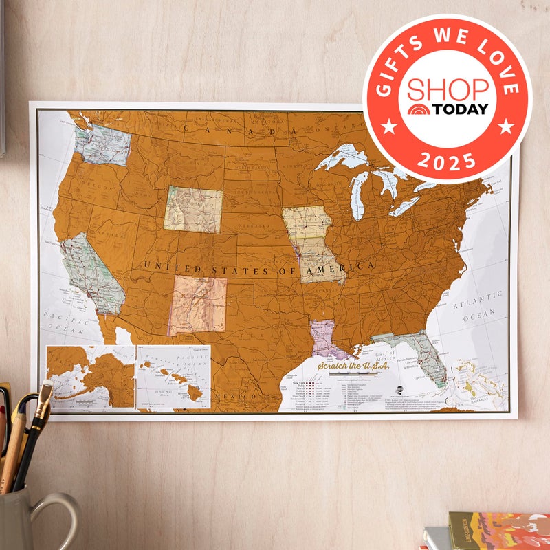 Maps International Scratch Off Map of the United States - USA Wall Map - Scratch Off - Detailed cartography - US States - National Parks - Image 2